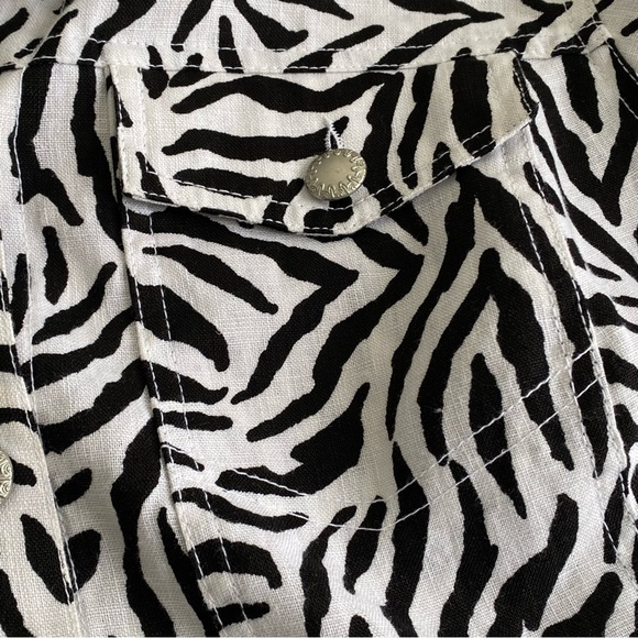 Lucy & Laurel Linen Zebra Animal Print Jacket - Picture 7 of 12
